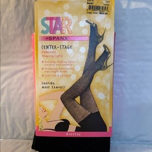 SPANX Star Center-Stage Nouveau Patterned Tights In Backdrop Black, Sz C